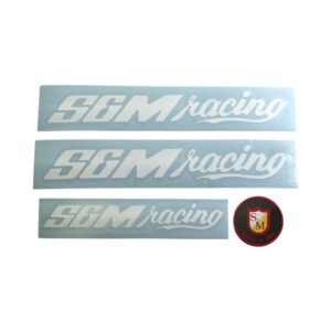 S&M RACE HANDLEBAR AND FORK STICKER PACK (BLACK AND WHITE OPTIONS) - White