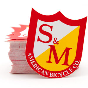 MEDIUM SHIELD STICKERS, 2 COLOR OPTIONS (100 PACK) - Red/Yellow